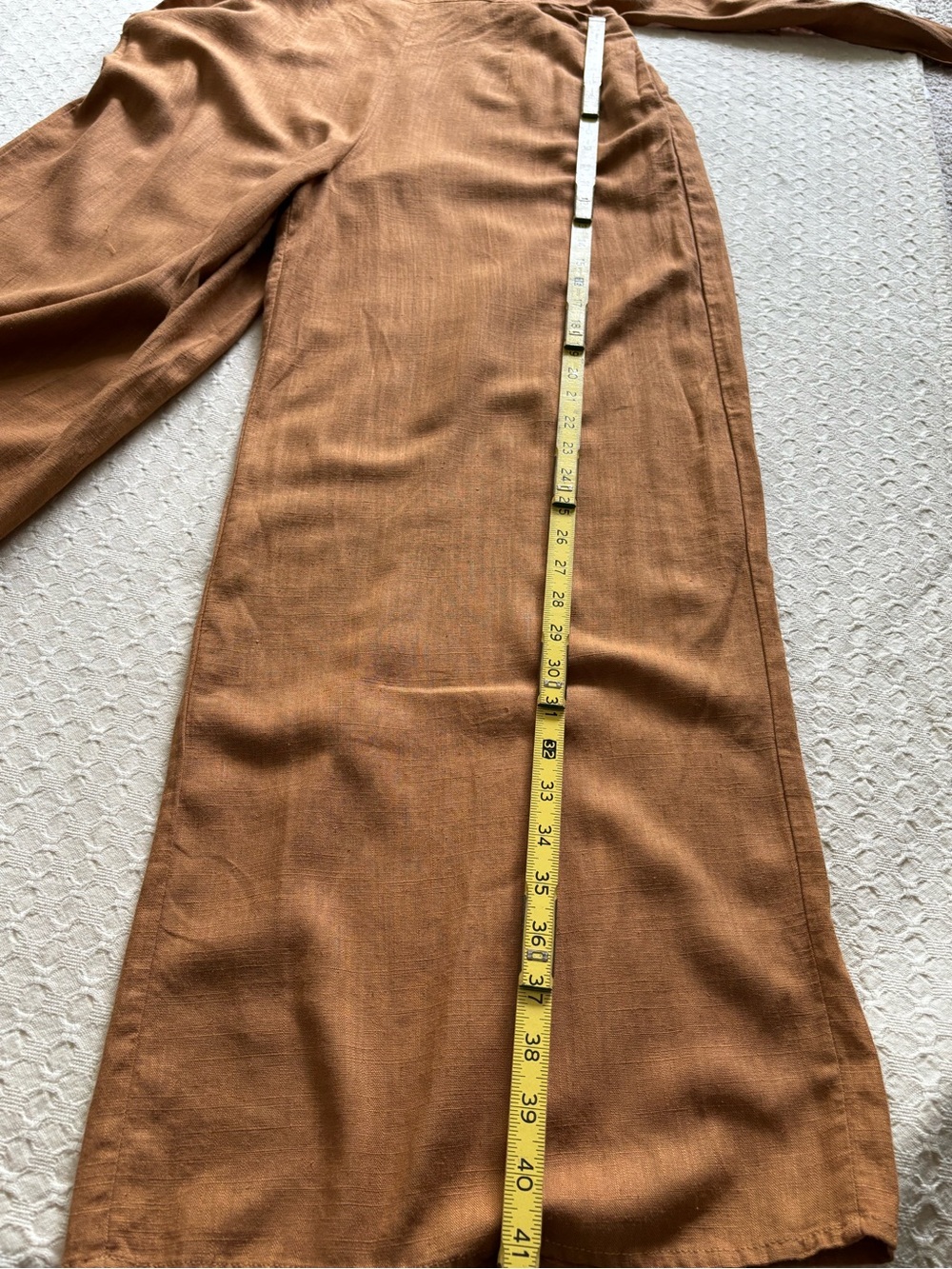 Back-Tie Wide-Leg Jumpsuit in Camel - Picture 16 of 16